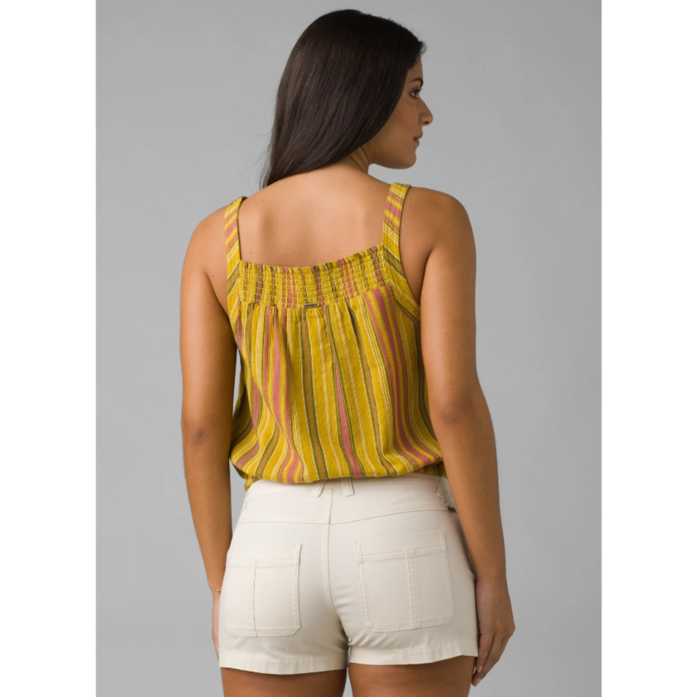 PRANA Women's Little Palm Cami Tank Top Large Yellow Leapfrog Stripe NWT - Picture 4 of 12